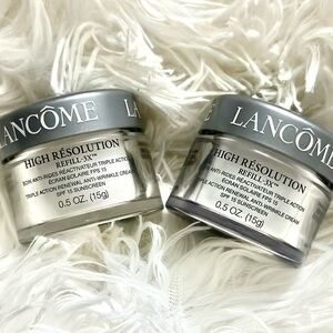2x Lancome High Resolution Refill 3x Anti Wrinkle Cream SPF 15 - .5 oz Jar -New*